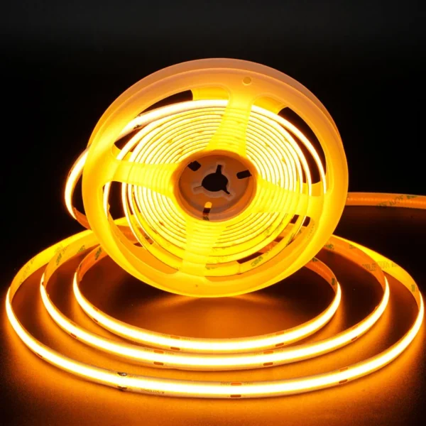 orange dotless cob led strip lights