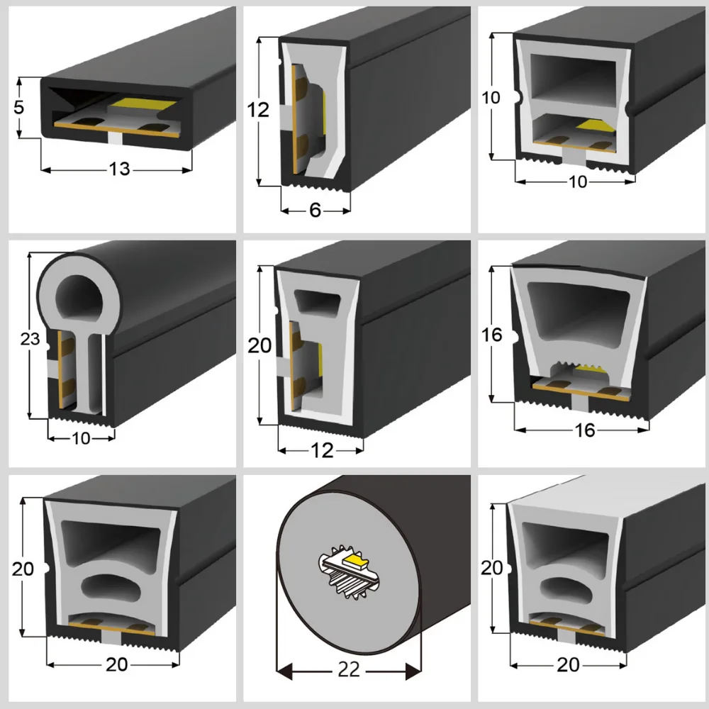 What types of casings are there for LED flexible strips