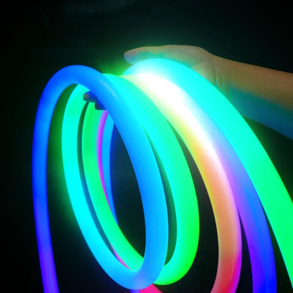 Round 360 degree waterproof RGBIC cob addressable led strips